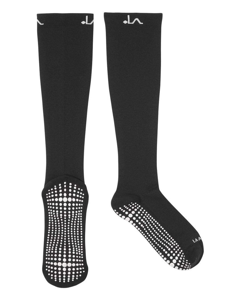 LA Active Graduated Compression Socks with Non-Slip Grips for Safety - 15-20mmHg for Women & Men S Black - 3 Pairs - BeesActive Australia