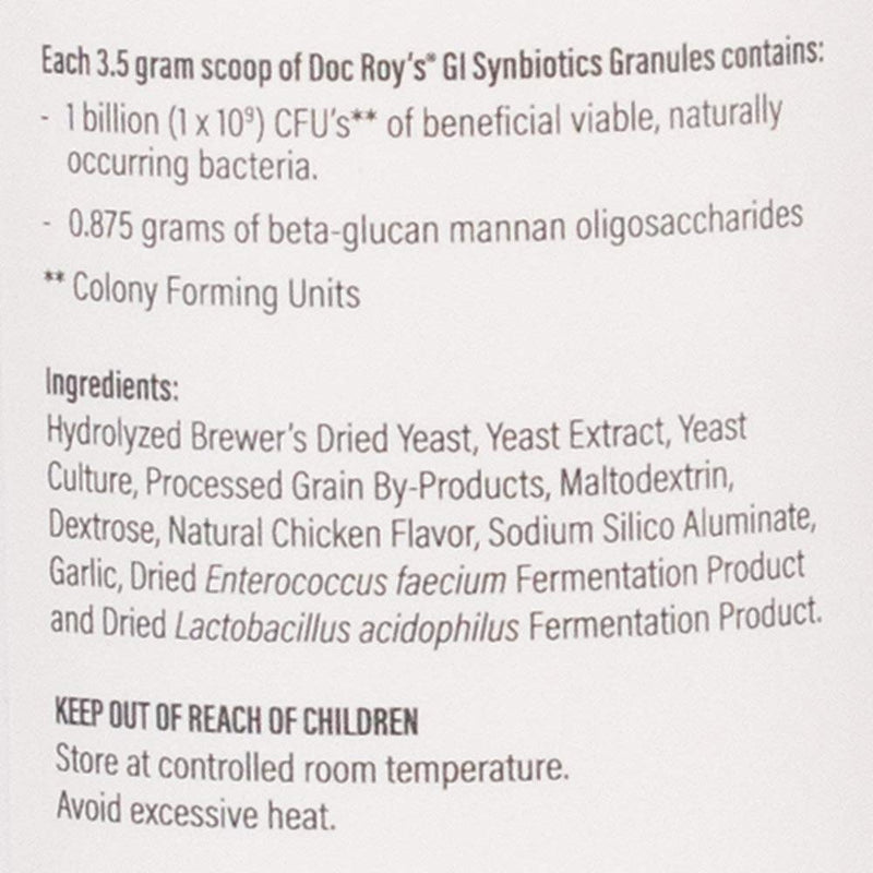 Revival Animal Health Doc Roy's GI Synbiotics - Probiotic & Prebiotic Supplement for Dogs and Cats - 454 gm Granules - BeesActive Australia