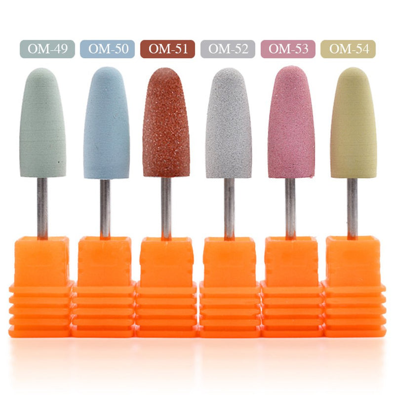 Mobestech 1pc Tapered Silicone Nail Drill Bits Nail Art Bits Nail Polish Head Round Cutter Nail File Bit Nail Grinding Head for Nail Art Tools, Random Style - BeesActive Australia