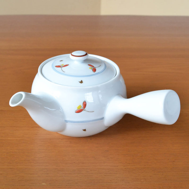 Japanese Teapot Ceramic Kyusu 14.5 fl oz Made in Japan Arita Imari ware Porcelain Tea pot for Green Tea Akane - BeesActive Australia