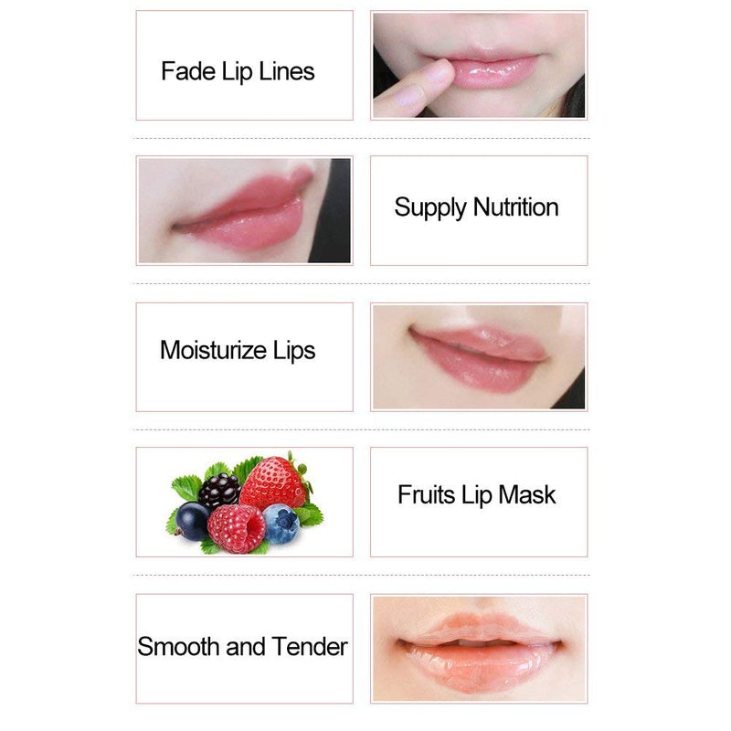 Lip Mask 15 Pieces Lip Care Lip Gel Crystal Natural Collagen Lip Pads for Exfoliating Moist Moisturizing Remove Dead Skin Anti Chapped Lips, Pink - BeesActive Australia