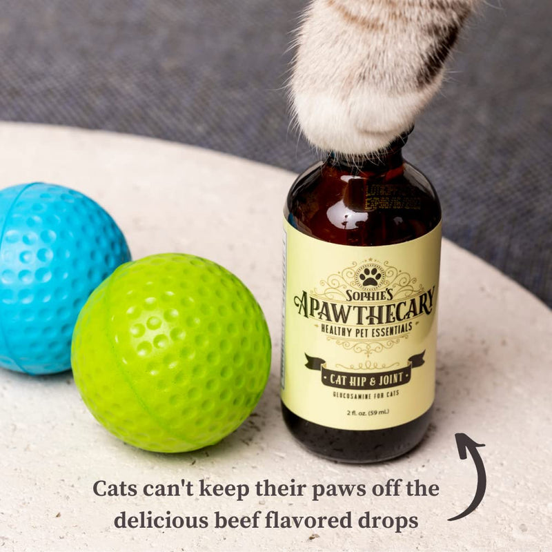 Sophie's Apawthecary Cat Hip and Joint Glucosamine Liquid Supplement 2 oz for Pain Relief and Improved Joint Flexibility - BeesActive Australia