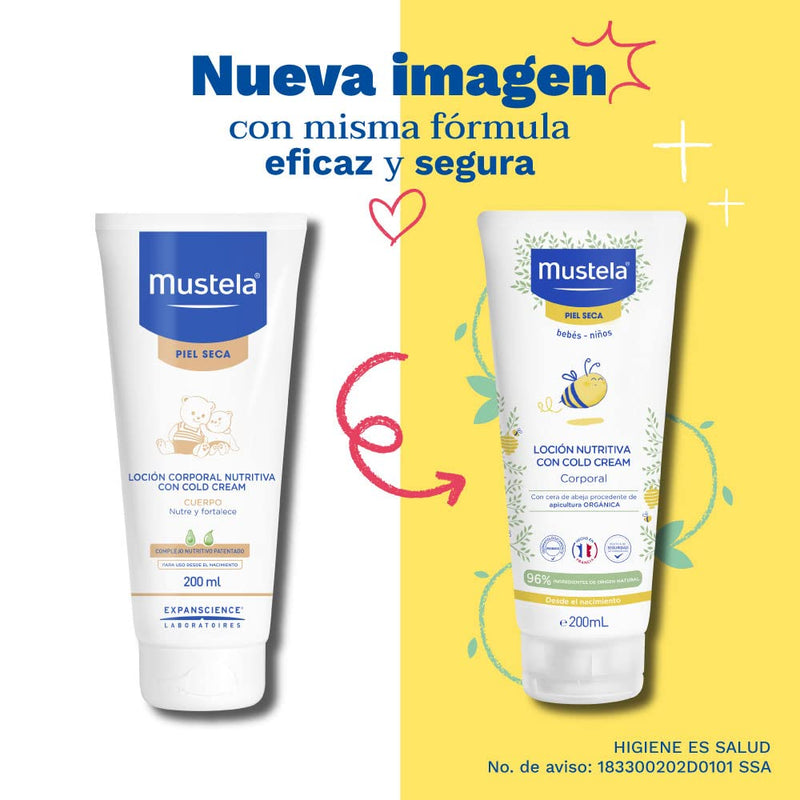 Mustela PS LAIT NOURRISSANT AU COLD CREAM 200 ML/PS VOEDENDE MELK MET COLD CREAM 200 ML - BeesActive Australia