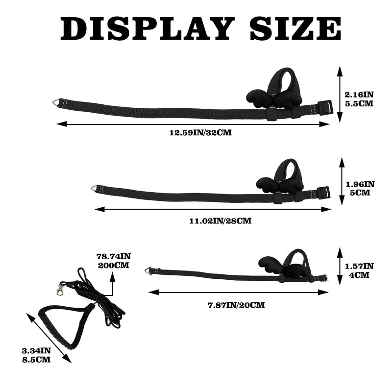 Pet Parrot Bird Harness and Leash, Adjustable Training Design Anti-Bite, Bird Nylon Rope with Cute Wing for Parrots, Suitable for Budgerigar Cockatiel Peony Parrot and Same Size Birds L Black - BeesActive Australia