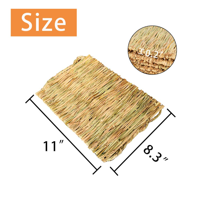 PINVNBY Grass Mat for Rabbit, Bunny Natural Straw Woven Bed, Small Animal Cages Hay Mat Sleeping Chewing, Nesting and Toys for Bunny Guinea Pig Hamster and Rat Bed Mat 6 Pcs - BeesActive Australia