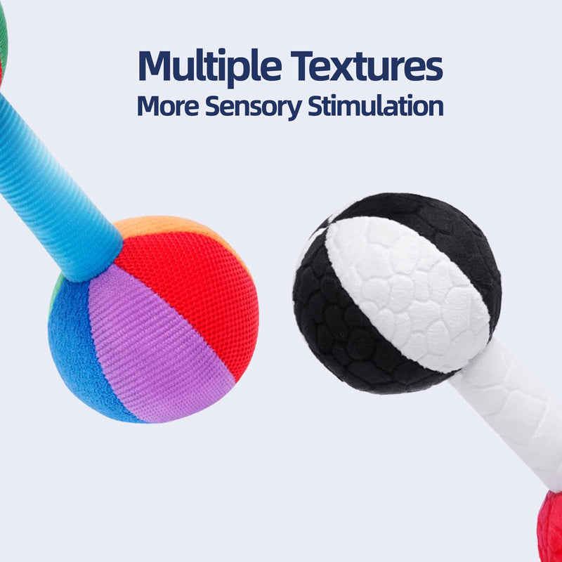 Jollybaby Baby Rattle Dumb-Bell Toys, Plush Stuffer Soft Fabric Sensory Hand Barbell for Kids & Children, Pretended Home Gym Exercise Fitness Sport Toy Gift(Black&White) Black&White - BeesActive Australia