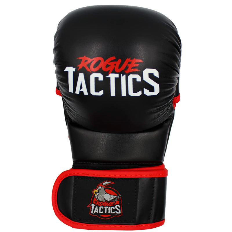 Rogue Tactics MMA Gloves for Men and Women, Protective Grappling Gloves for Sparring, Kickboxing, Boxing, and Martial Arts, Bag Gloves with Open Palms for Training, Black and Red Gloves S/M - BeesActive Australia