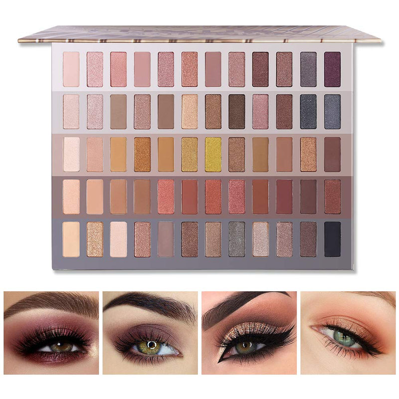 UCANBE Pro Nude Eyeshadow Makeup Palette - Highly Pigmented 60 Colors Shimmer & Matte Eye Shadow - Warm Neutral Bronze Natural Powder Make up Pallet - BeesActive Australia