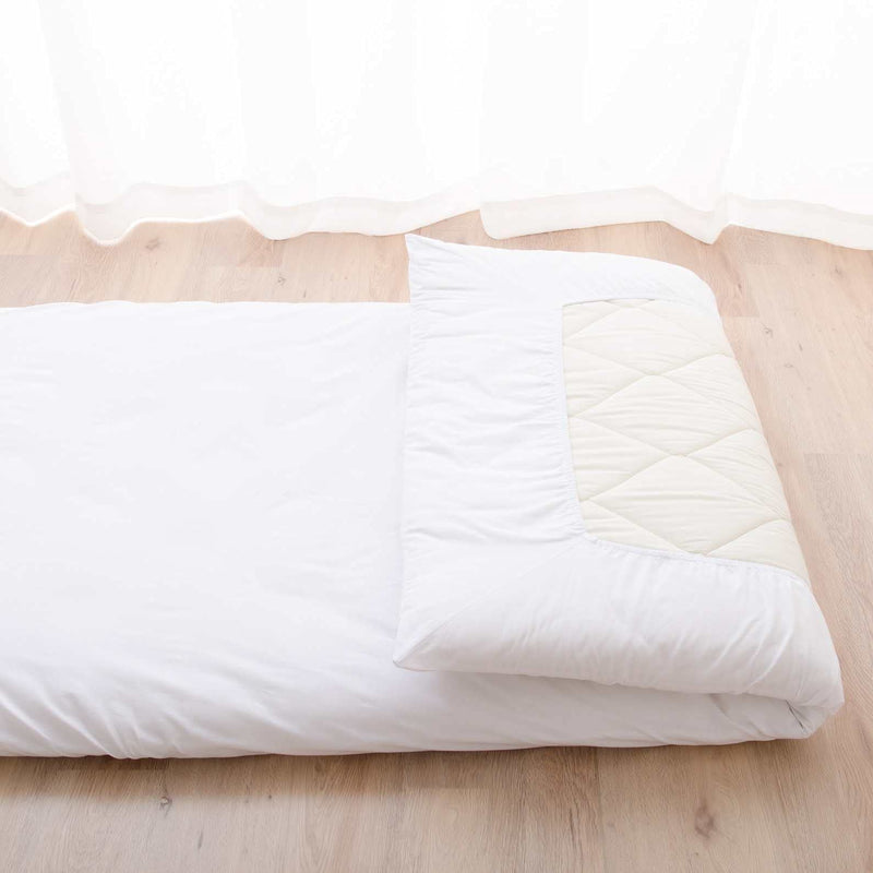 EMOOR Fitted Sheet for Japanese Futon Mattress PRESSO Twin/Twin-Long Made in Japan 100% Cotton (White), Tatami Floor Sleeping Mat Cover Twin/Twin-XL (41x85in) White - BeesActive Australia