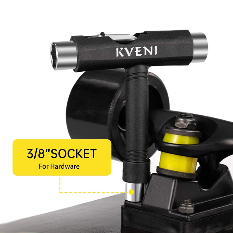 Skate Tool All-in-One, Multi-Function Portable Skateboard T Tools Accessory - with T-Type Allen Key and L-Type Phillips Head Wrench Screwdriver Black - BeesActive Australia