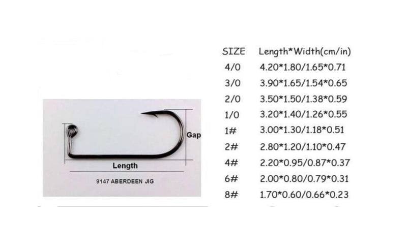Aberdeen Jig Fishing Hooks 9147 Black 4/0 100Pcs - BeesActive Australia