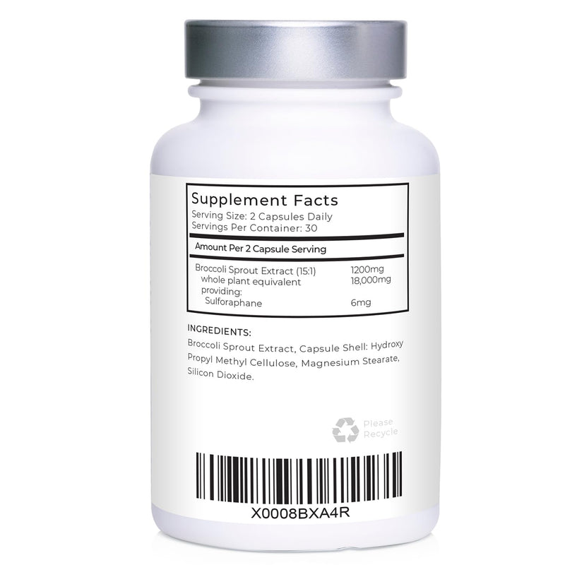 Broccoli Sprout Extract by LLS | Contains Activated Sulforaphane | 60 Capsules | 18,000mg of Whole Plant Equivalent per Serving | Sulforaphane Supplement | Potent Antioxidant Content - BeesActive Australia