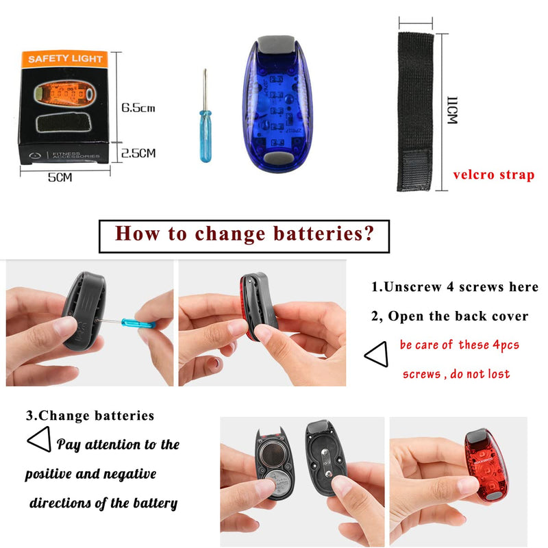 LED Safety Light (4 Pack) bike rear light bicycle tail LED | Clip On Strobe/Running Lights for Runners, Dogs, Bike, Walking | The Best High Visibility Accessories for Your Reflective Gear, Bicycle etc - BeesActive Australia