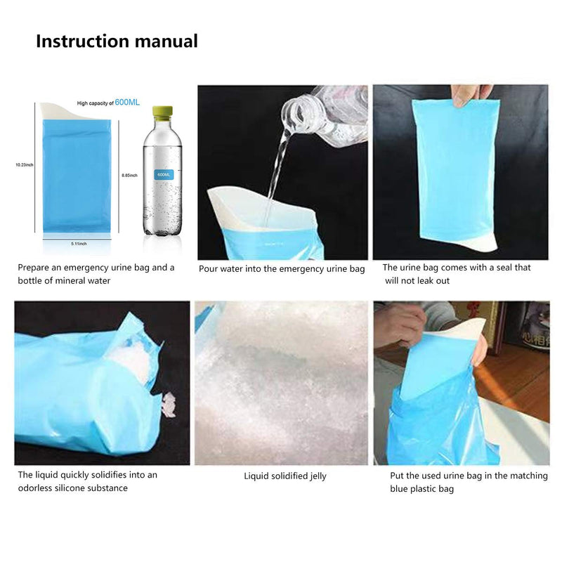 Weiney Disposable Urine Bags, Portable Emergency Urine Bags, Vomit Bags, Suitable for Travel urinals, Traffic jams, Motion Sickness, Seasickness, Toilet for Men Women Children 10pcs - BeesActive Australia