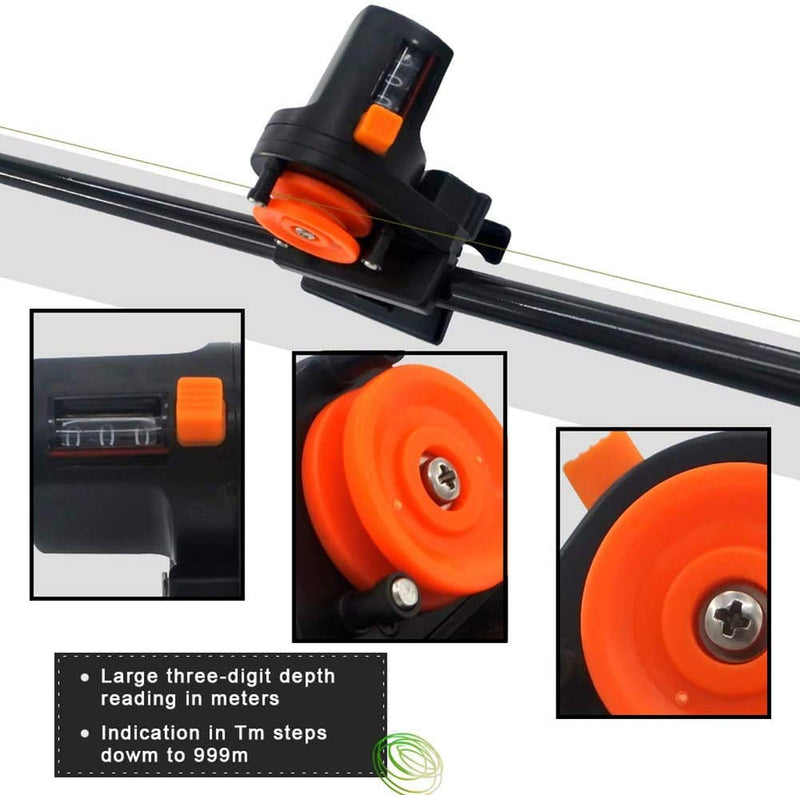 Fishing Line Counter, Fishing Line Depth Finder Counter Portable Fishing Tool Tackle Display Length Gauge Tackle Tool 0-999M, Accurate Manual Meter Gear for fishing line counter spooling and Trolling - BeesActive Australia