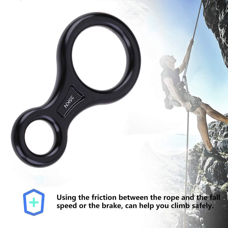 AOKWIT Rescue Figure 8 Descender Climbing Gear Downhill Equipment 35KN/3500kg 7075 Aluminum Alloy Rigging Plate for Climbing Belaying and Rappeling Device Black - BeesActive Australia