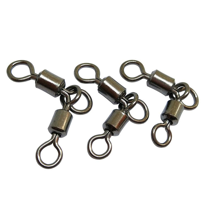 [AUSTRALIA] - 50PCS 3 Way Swivels Fishing,Heavy Duty Crane Swivel Fishing Slid 3-Way T Turn Swivel for Typing Double Drop Rigs for Fresh and Saltwater 7LB-176LB 2/0x1/0#-Length/Rated:1.06"/110LB 