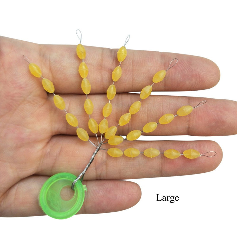 ICE SEA Fishing Bobber Stoppers Yellow Rubber Oval Floats Fishing Sinkers Fishing Line Stop S/M/L L-9 Rings - BeesActive Australia