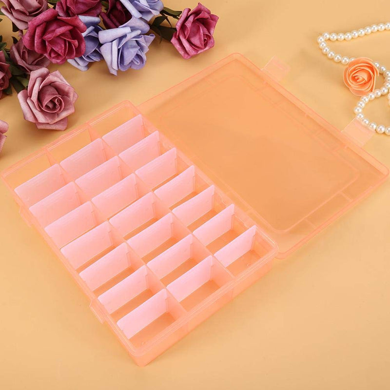 Jewelry Box Organizer Storage, 24 Grids Adjustable Jewelry Box, Plastic Detachable Beads Earrings Storage Case Jewelry Divider Container Jewelry Organizer Case(Orange) Orange - BeesActive Australia