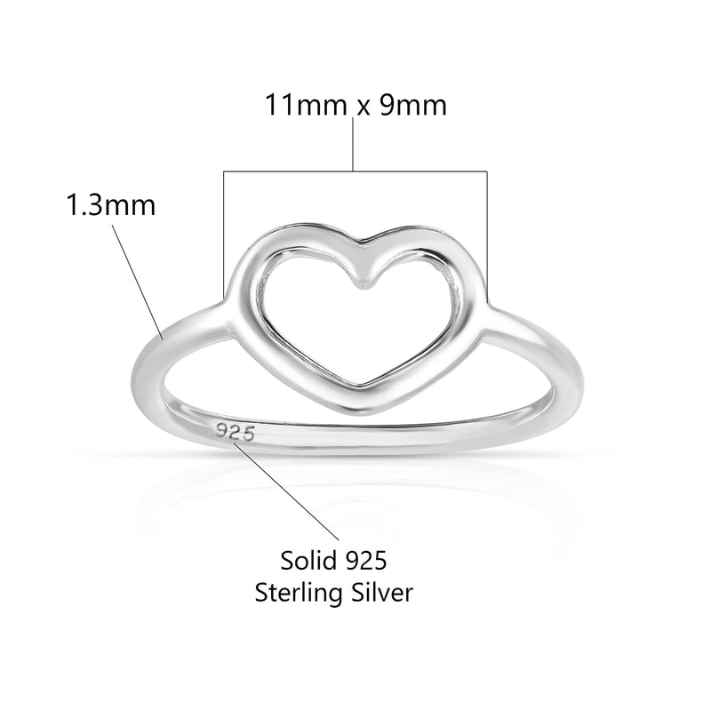 Savlano 925 Sterling Silver Heart Stackable Ring Band for Women & Girls - Made in Italy Comes With a Gift Box 7 - BeesActive Australia