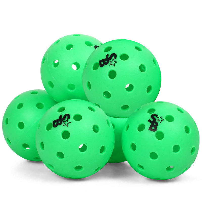 Pickle Balls 6 Pack | Pickleball Balls Outdoor | Pickle Balls | Supra-40 Outdoor Pickleball | USAPA Approved for Tournament Play | Neon Green | Hard Bounce - BeesActive Australia