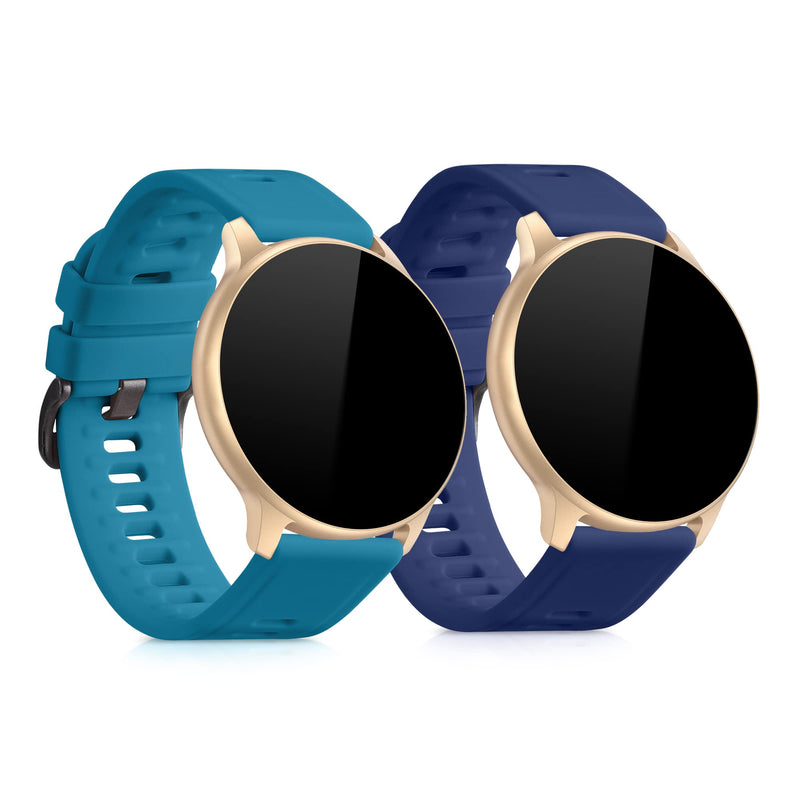 kwmobile Watch Bands Compatible with AGPTEK LW11 - Straps Set of 2 Replacement Silicone Band - Petrol/Dark Blue L petrol / dark blue - BeesActive Australia