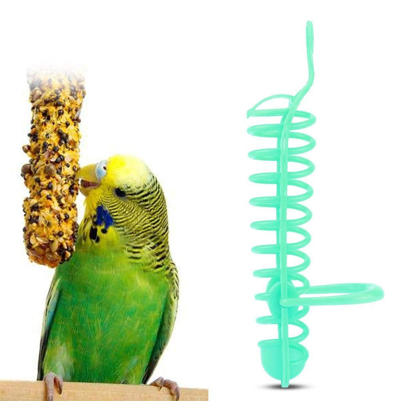 Parrots Feeder Basket Plastic Food Fruit Feeding Perch Stand Holder for Pet Bird Supplies Fruit Vegetable Millet Container Green - BeesActive Australia