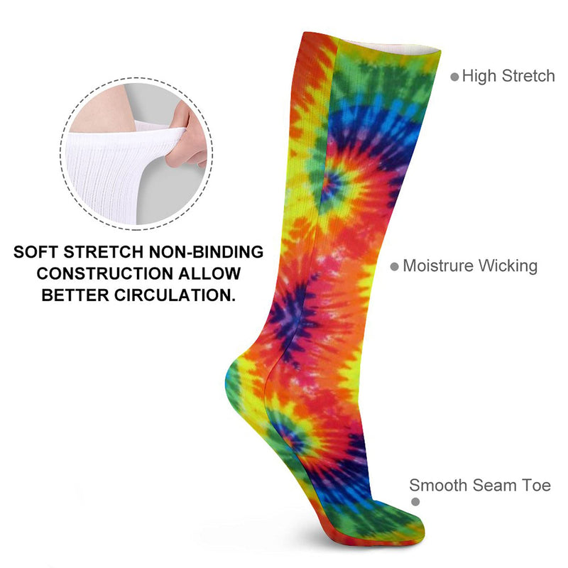 Tie Dye Unisex Casual Pattern Crew Socks Long Socks Boy's Girl's 50cm, One Color, One Size - BeesActive Australia