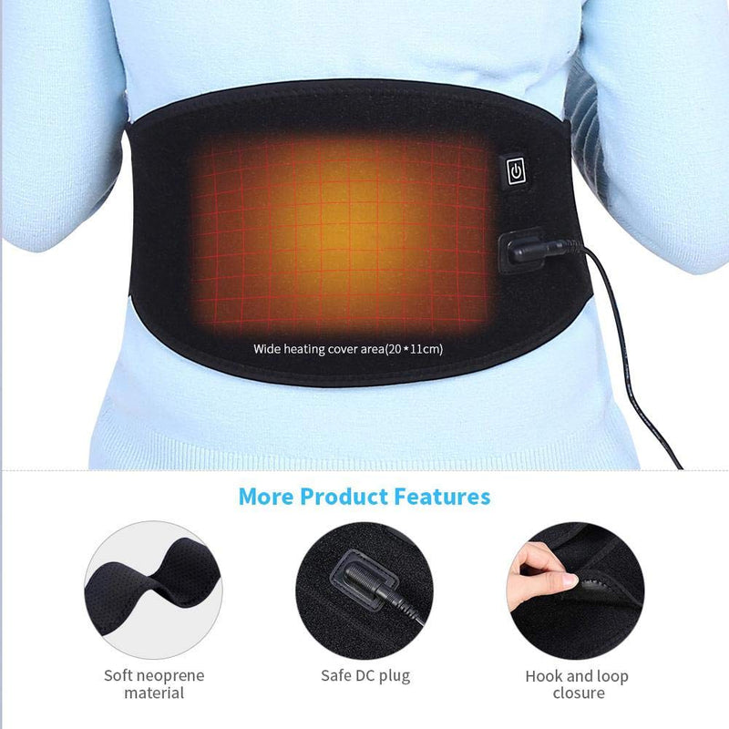 Heated Waist Belt, USB Rechargeable Electric Lumbar Heating Pad Abdomen Waist Support Belt Designed for Waist Pain Reduce - BeesActive Australia