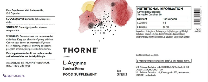 Thorne Perfusia-SR (L-Arginine) - Sustained-Release - 120 Capsules - BeesActive Australia