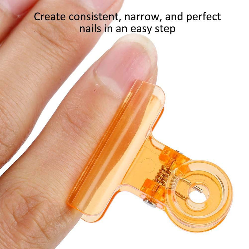 Nail Clips, 5pcs C Curve Nail Extension Clips Multi-functional Plastic Nail Art Accessories, Nail Fixing Tools Nail Tips Clip for DIY Manicur (Orange) - BeesActive Australia