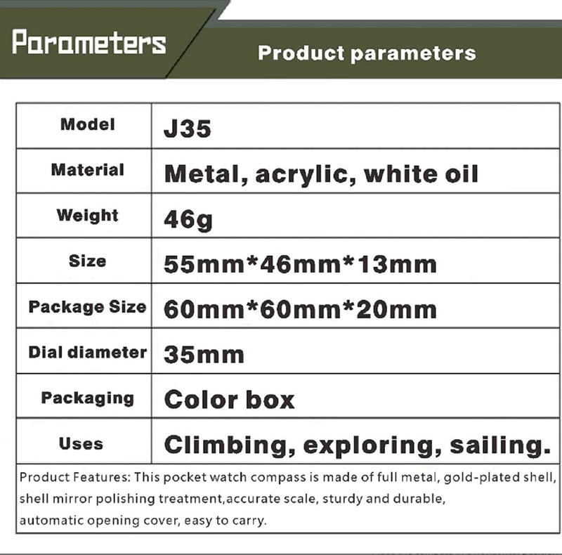 Camping Survival Metal Pocket Compass Nightlight Military Compass Suitable for Hiking, Camping, Backpacking, Hunting, Mountaineering, Outdoor Activities Survival Equipment Style 2 - BeesActive Australia