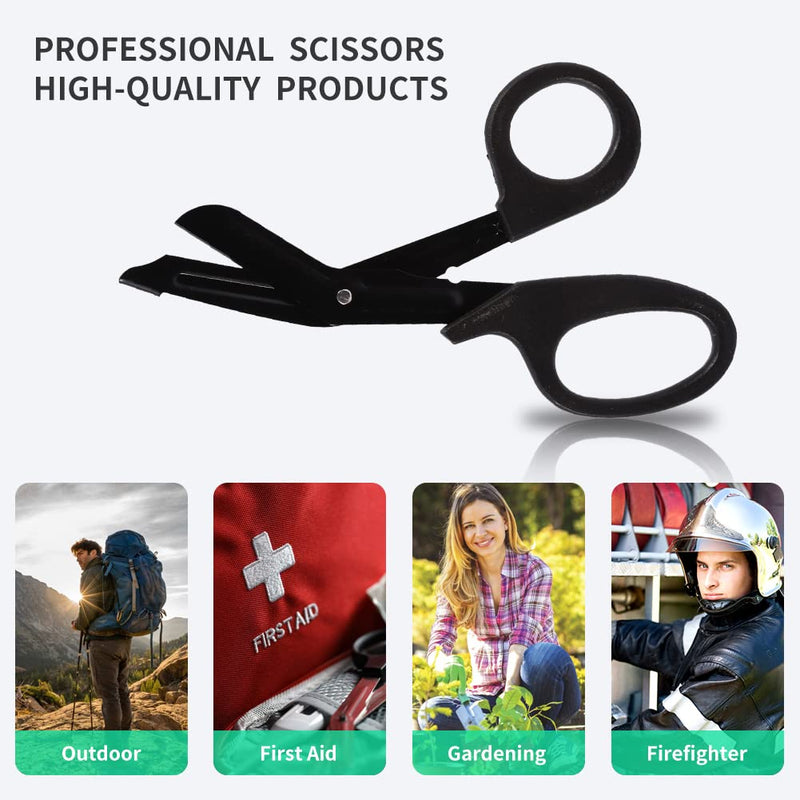 Medical Scissors,Bandage Shears Stainless Steel Curved Bandage Scissors for Medical & Nursing Purposes 18.3 X 9.2cm (Black) Black - BeesActive Australia