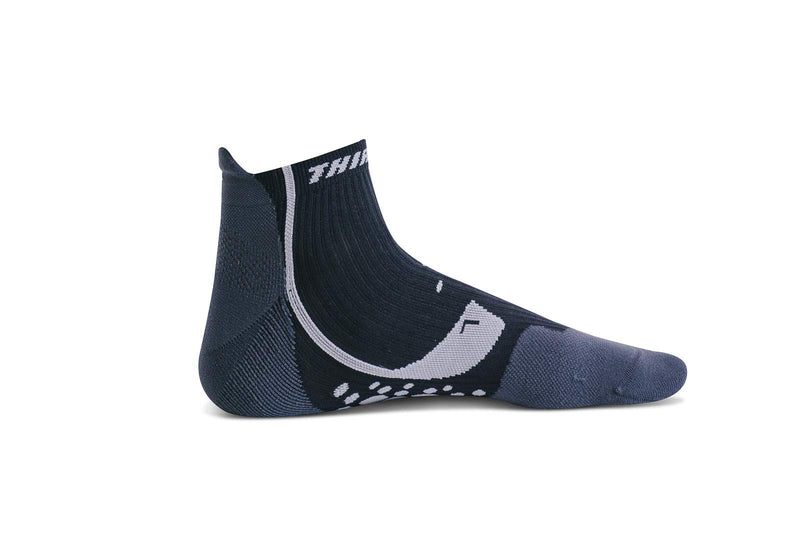 [AUSTRALIA] - Thirty48 Compression Low Cut Running Socks for Men and Women | 15-20mmHg Compression Large [3 Pairs] Black/Gray 