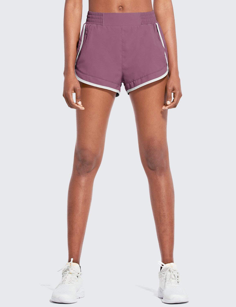 BALEAF Women's 2.5" Running Workout Shorts Quick Dry Hot Athletic Gym Shorts with Zipper Pocket Argyle Purple X-Small - BeesActive Australia