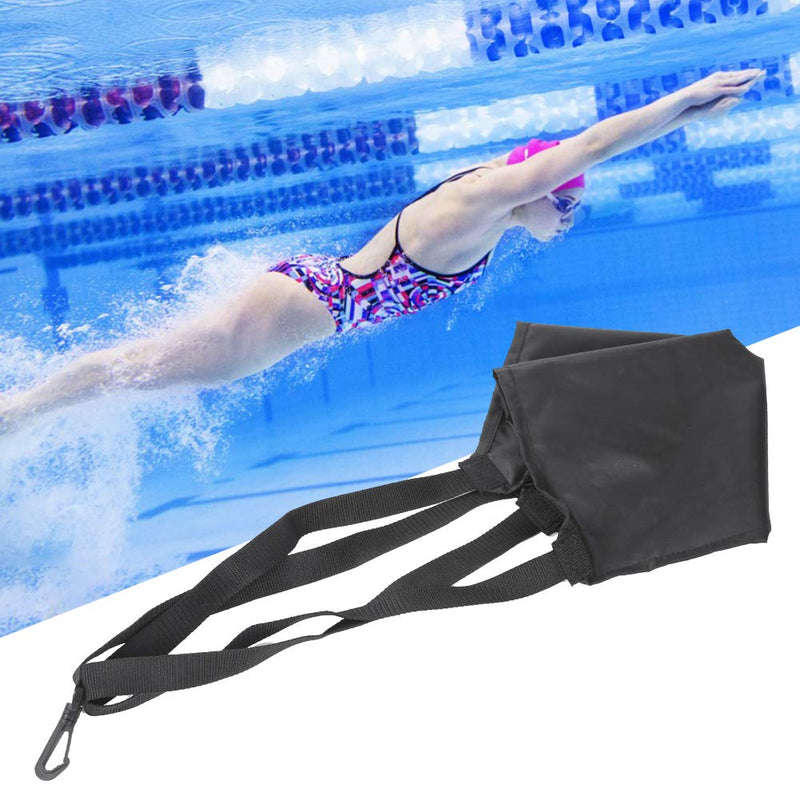 Alomejor Swim Resistance Belt Swimming Strength Training Belt with Swim Parachute Swim Harness Resistance Belt with Mesh Pocket black - BeesActive Australia