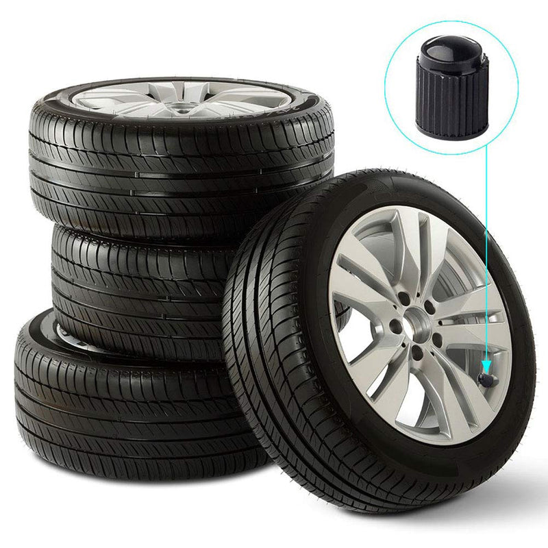 [AUSTRALIA] - Tyre Valve Caps, 10Pcs Plastic Car Tire Stem Dust Covers for SUV, Motorbike, Trucks, Bike, Bicycle, Black 
