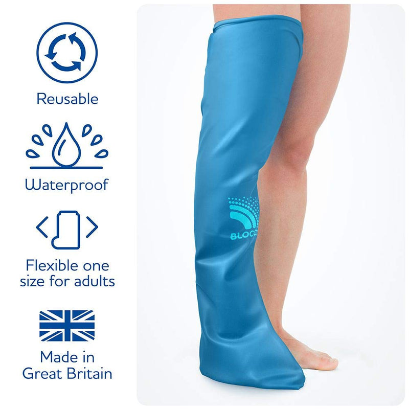Bloccs Waterproof Plaster Cast Covers Leg, Swim, Shower & Bathe. Watertight Protector, Adult Full Leg - BeesActive Australia