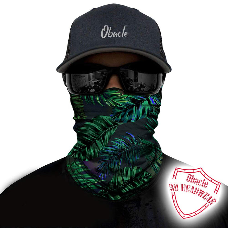 Obacle Neck Gaiter Face Mask Bandana for Dust Wind Sun Protection Seamless Tube Headband Bandana Thin Mask for Men Women for Motorcycle Riding Biker Fishing Cycling Running Sports Festival Raves Banana Leaf Green Purple - BeesActive Australia
