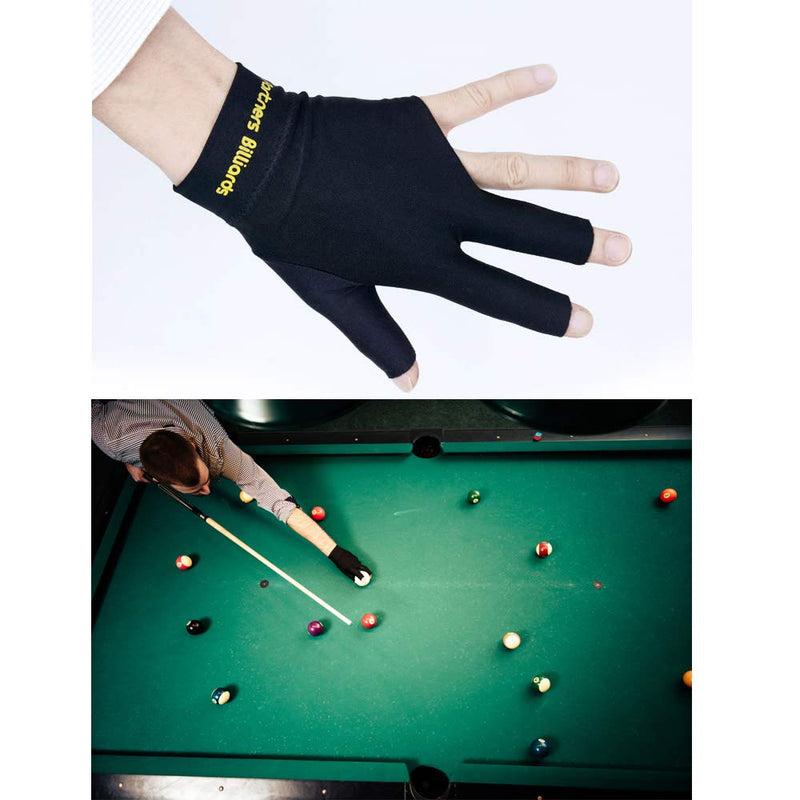 Comidox 3Pcs Man Woman Elastic Lycra Left Hand 3 Fingers Billiard Cue Glove for Shooters Carom Pool Snooker Cue Sport Red&Blue&Black - BeesActive Australia