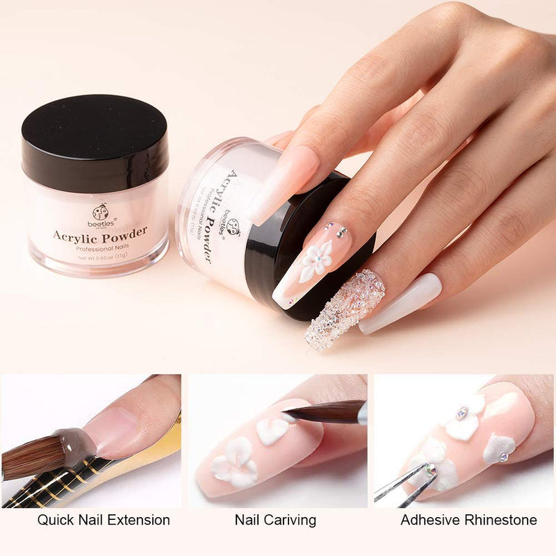 Beetles Professional Acrylic Nail Powder Nude Color Acrylic Powder 2OZ, Without Monomer Acrylic Nail Liquid - BeesActive Australia