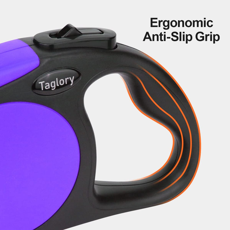 Taglory Retractable Dog Leash, 16ft No Tangle Dog Leash Retractable for Small to Medium to Large Dogs, One-Handed Brake, Pause, Lock Small to Medium(Pack of 1) Purple - BeesActive Australia