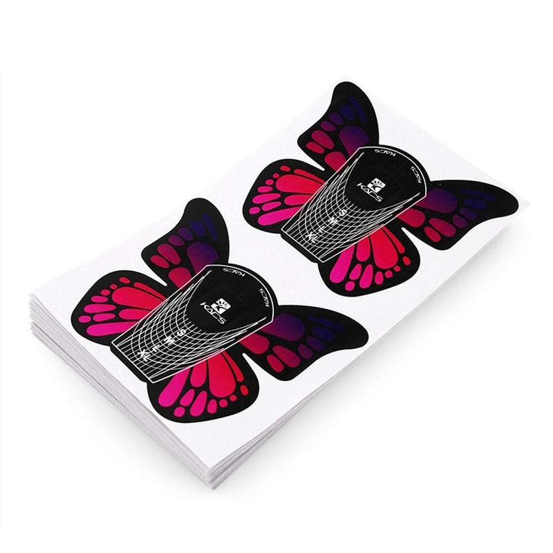 KADS 100pcs in 1 Roll Big Size Butterfly-shape Self Adhesive Gel Nail Extension Nail Forms for Acrylic Nails Tips - BeesActive Australia