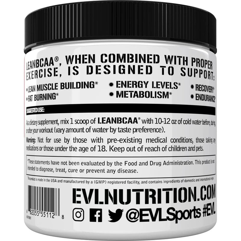 Evlution Nutrition LeanBCAA, BCAA’s, CLA and L-Carnitine, Stimulant-Free, Recover and Burn Fat, Sugar and Gluten Free, 30 Servings (Fruit Punch) - BeesActive Australia
