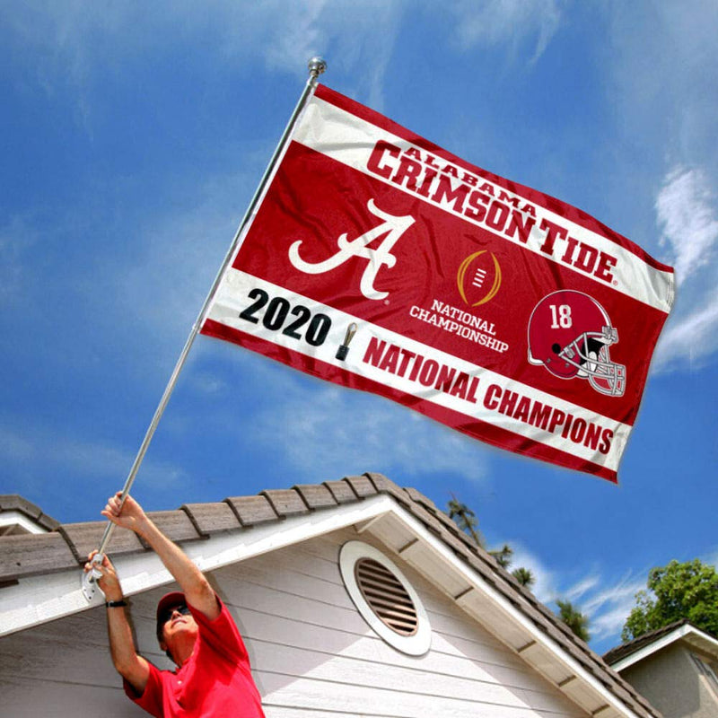 College Flags & Banners Co. Alabama Crimson Tide National Football 2020 Champions 3x5 Grommet Flag - BeesActive Australia