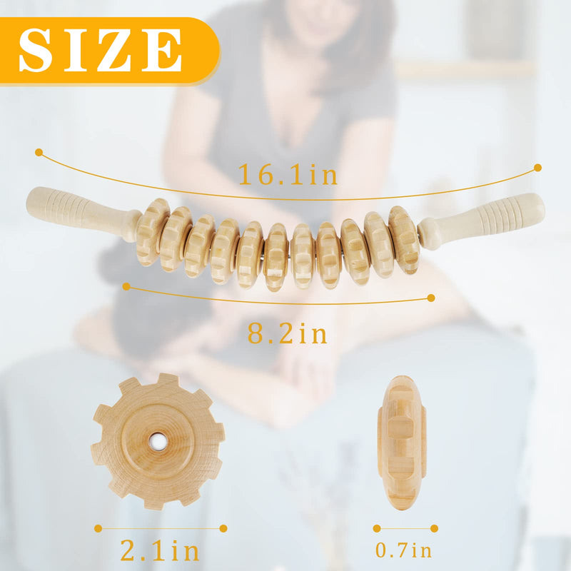 Whchiy Therapy Massager Roller Accessories Anti Cellulite Massage Roller Tool Massager Wooden Massage Tool Relax Tight Muscles for Body (Wood) Wood - BeesActive Australia