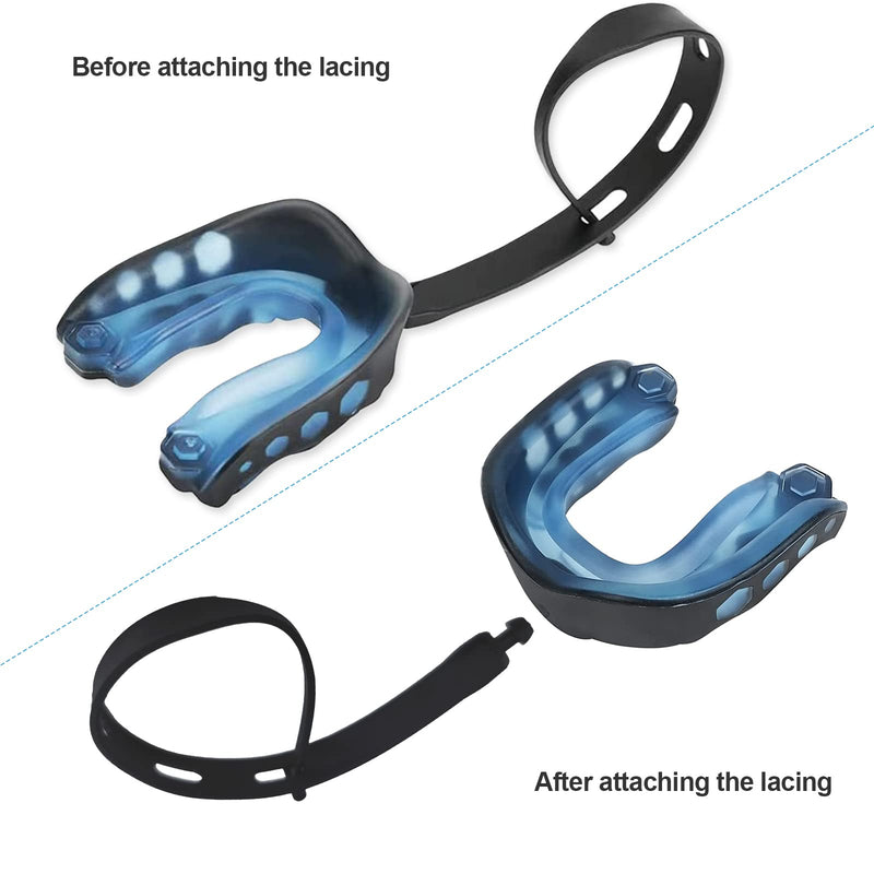 Harewu 2Pcs American Football Mouth Guard with Strap and Case，Professional Sports Mouth Guard for American Football, Basketball, Hockey, Soccer, Boxing, Wrestling and Most Other Sports - BeesActive Australia