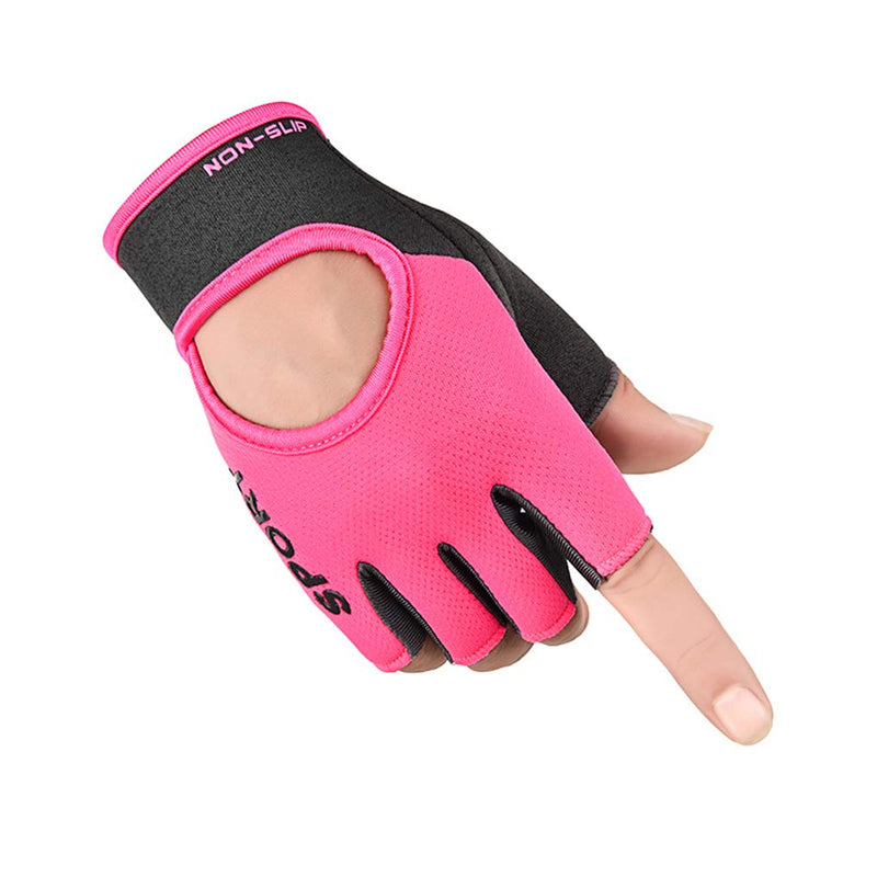 Biking Gloves Kids Boys Girls Cycling Exercise Gloves Half Finger Fingerless Gloves Child Motor Bike Riding Anti-Slip Weight Lifting Bike Workout Climbing Bicycle Gloves Gym Skate Gloves Pink - BeesActive Australia