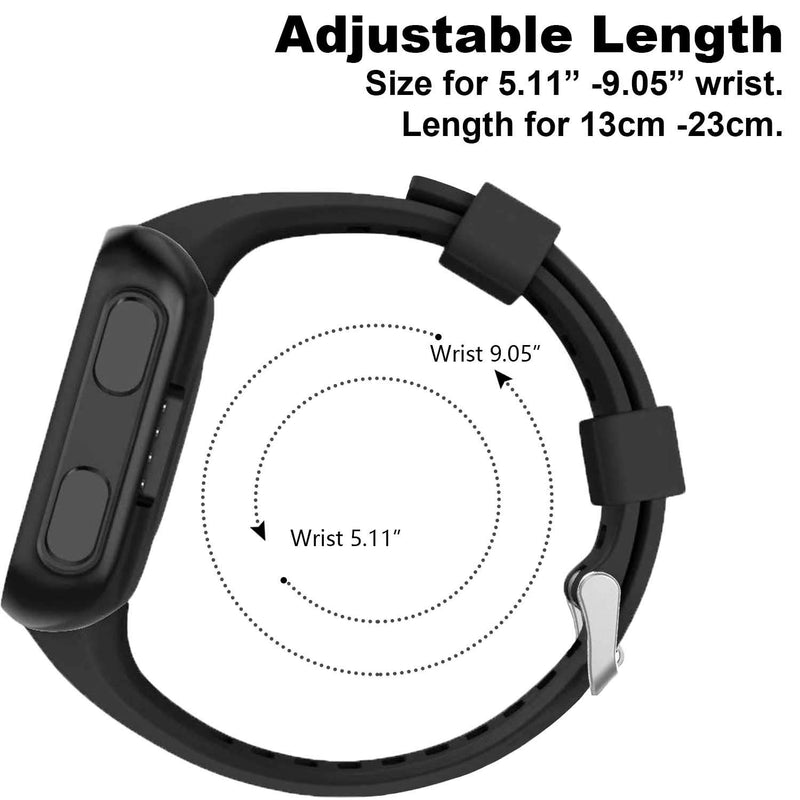 [AUSTRALIA] - GVFM Band Compatible with Garmin Forerunner 35, Soft Silicone Replacement Watch Band Strap for Garmin Forerunner 35 Smart Watch 1- Black 