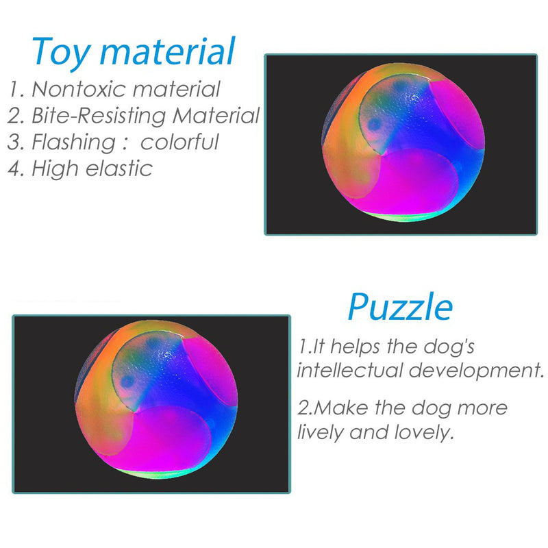 FineInno Light Up Dog Balls Flashing Elastic Ball Glow in The Dark Interactive Pet Toys for Puppy, Cats, Dogs 2 pcs smooth balls - BeesActive Australia